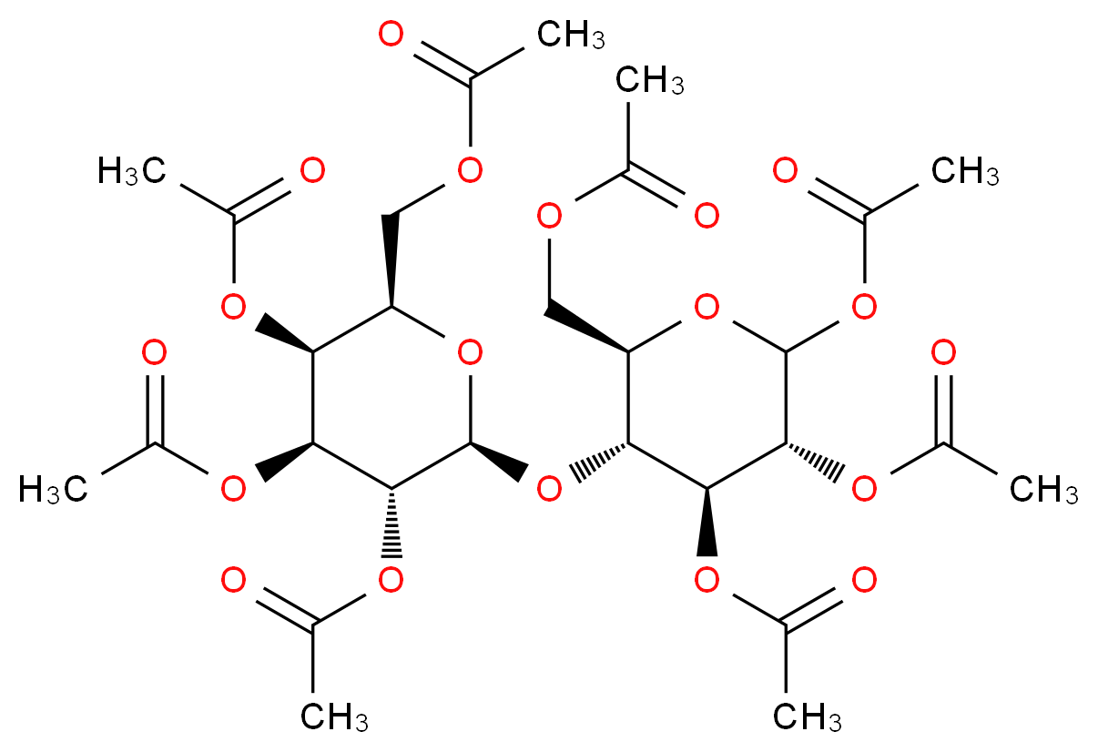 [(2R,3S,4S,5R,6S)-3,4,5-tris(acetyloxy)-6-{[(2R,3R,4S,5R)-4,5,6-tris(acetyloxy)-2-[(acetyloxy)methyl]oxan-3-yl]oxy}oxan-2-yl]methyl acetate_分子结构_CAS_6291-42-5