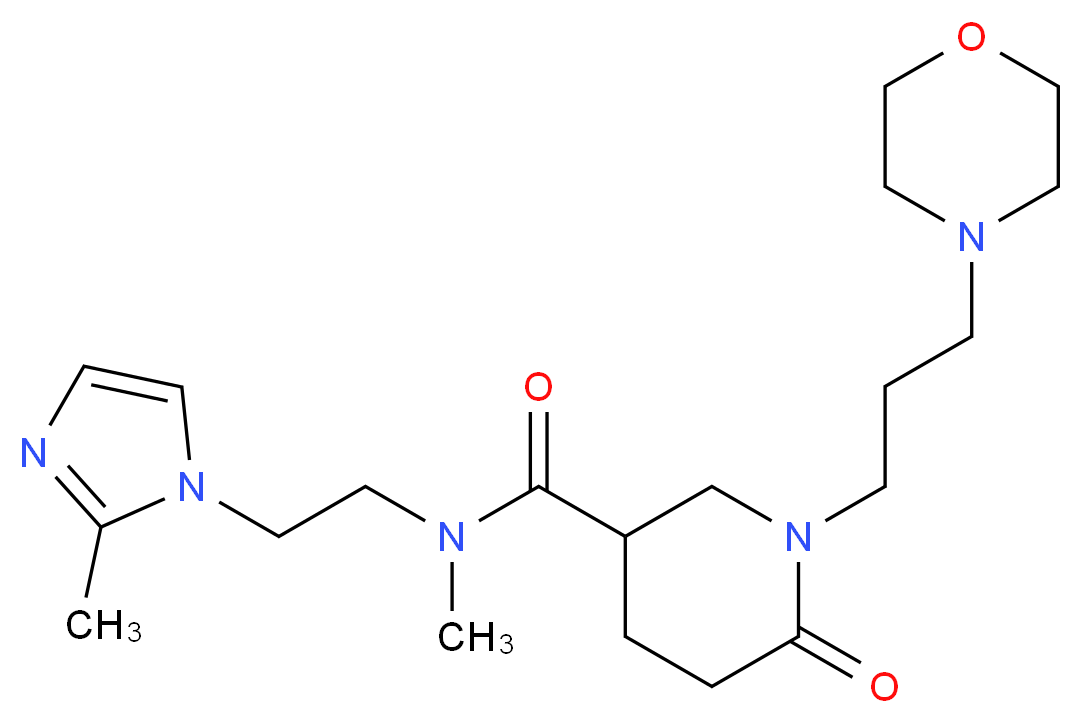 N-methyl-N-[2-(2-methyl-1H-imidazol-1-yl)ethyl]-1-[3-(4-morpholinyl)propyl]-6-oxo-3-piperidinecarboxamide_分子结构_CAS_)