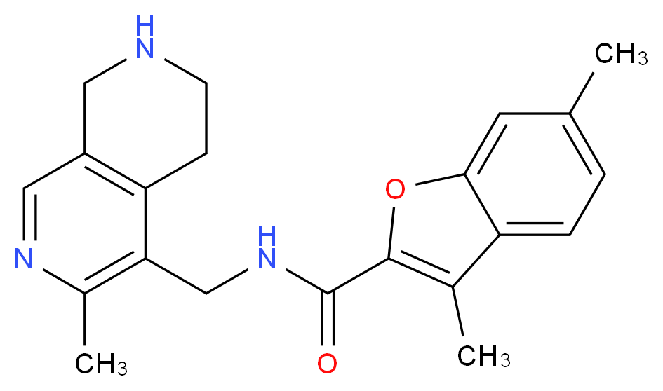 3,6-dimethyl-N-[(3-methyl-5,6,7,8-tetrahydro-2,7-naphthyridin-4-yl)methyl]-1-benzofuran-2-carboxamide_分子结构_CAS_)