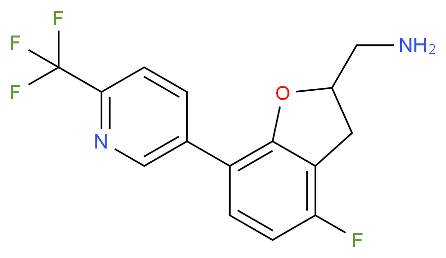 ({4-fluoro-7-[6-(trifluoromethyl)pyridin-3-yl]-2,3-dihydro-1-benzofuran-2-yl}methyl)amine_分子结构_CAS_)