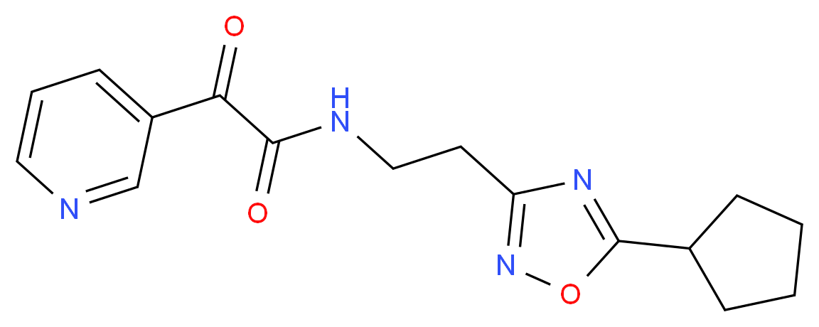 N-[2-(5-cyclopentyl-1,2,4-oxadiazol-3-yl)ethyl]-2-oxo-2-pyridin-3-ylacetamide_分子结构_CAS_)