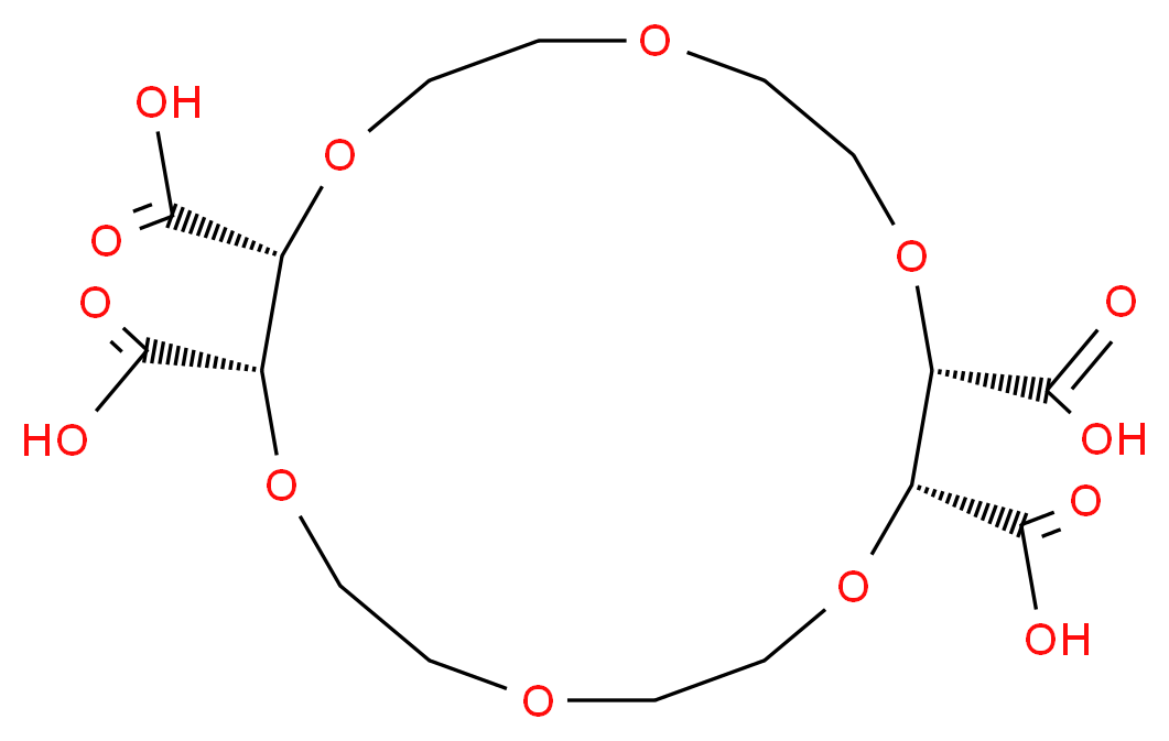 (+)-(18-Crown-6)-2,3,11,12-tetracarboxylic Acid_分子结构_CAS_61696-54-6)