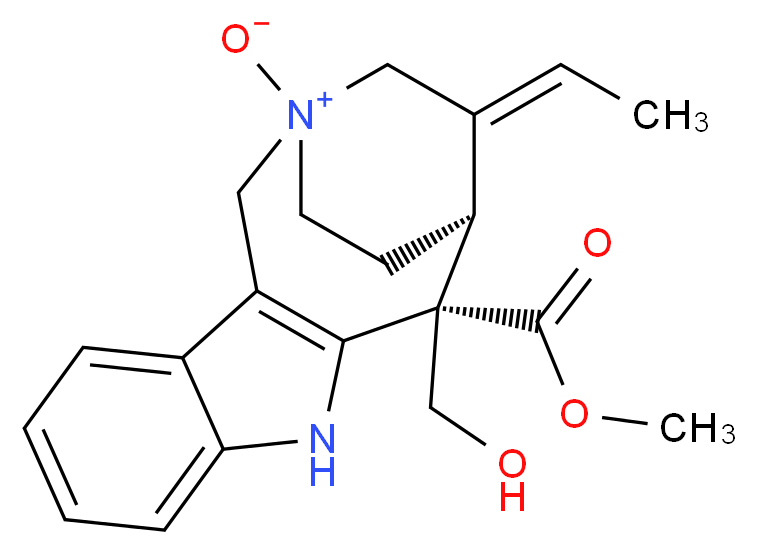 methyl (12S,13S,14E)-14-ethylidene-12-(hydroxymethyl)-1-oxo-1λ<sup>5</sup>,10-diazatetracyclo[11.2.2.0<sup>3</sup>,<sup>1</sup><sup>1</sup>.0<sup>4</sup>,<sup>9</sup>]heptadeca-3(11),4,6,8-tetraene-12-carboxylate_分子结构_CAS_126594-73-8