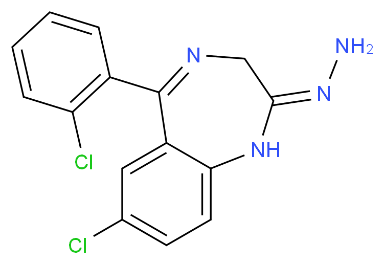 7-Chloro-5-(2-chlorophenyl)-2-hydrazinyl-3H-1,4-benzodiazepine_分子结构_CAS_40070-48-2)