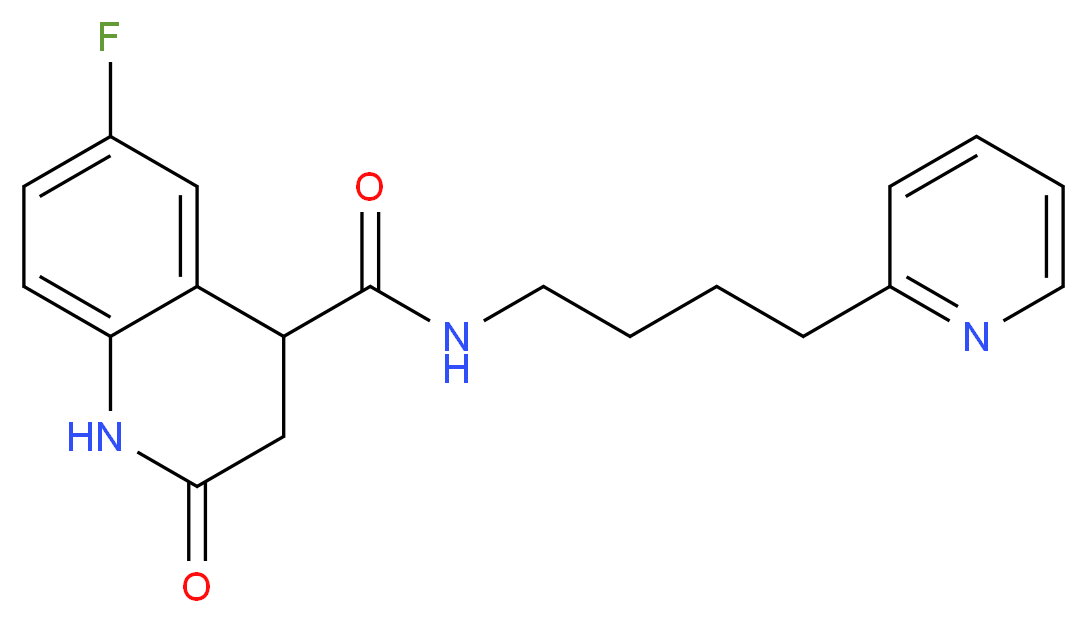 6-fluoro-2-oxo-N-[4-(2-pyridinyl)butyl]-1,2,3,4-tetrahydro-4-quinolinecarboxamide_分子结构_CAS_)
