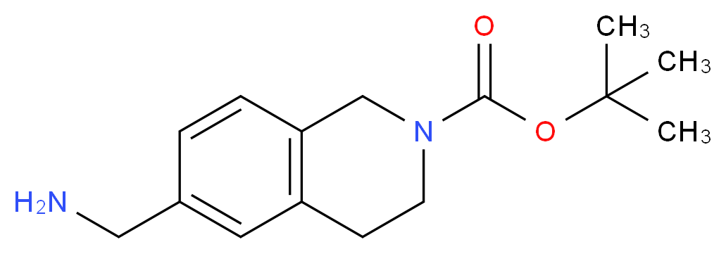 tert-butyl 6-(aminomethyl)-1,2,3,4-tetrahydroisoquinoline-2-carboxylate_分子结构_CAS_1196154-55-8