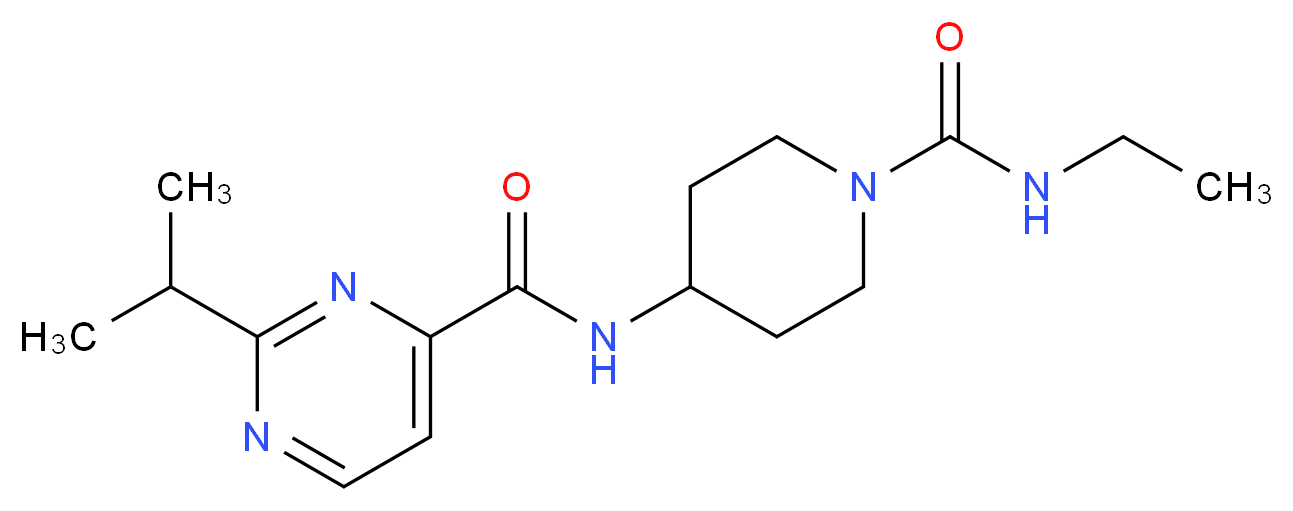 N-{1-[(ethylamino)carbonyl]piperidin-4-yl}-2-isopropylpyrimidine-4-carboxamide_分子结构_CAS_)