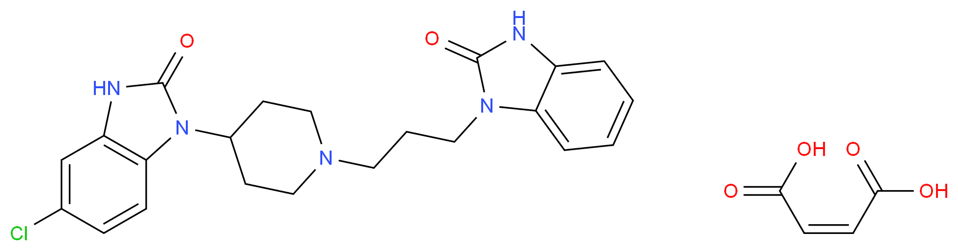 5-chloro-1-(1-(3-(2-oxo-2,3-dihydro-1H-benzo[d]imidazol-1-yl)propyl)piperidin-4-yl)-1H-benzo[d]imidazol-2(3H)-one maleate_分子结构_CAS_)