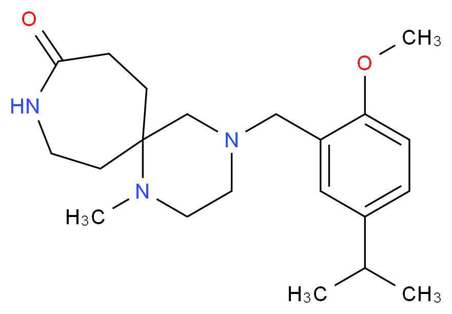 4-(5-isopropyl-2-methoxybenzyl)-1-methyl-1,4,9-triazaspiro[5.6]dodecan-10-one_分子结构_CAS_)