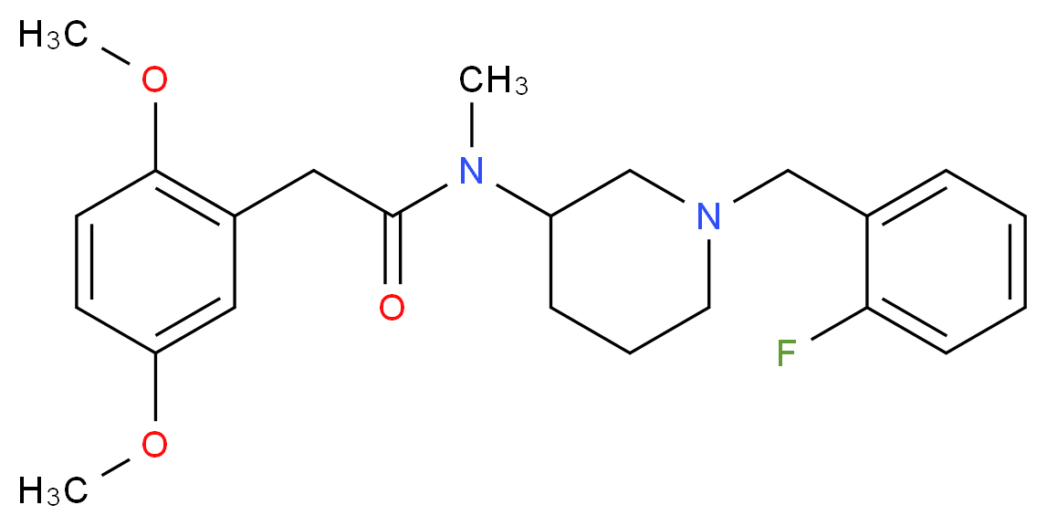 2-(2,5-dimethoxyphenyl)-N-[1-(2-fluorobenzyl)-3-piperidinyl]-N-methylacetamide_分子结构_CAS_)