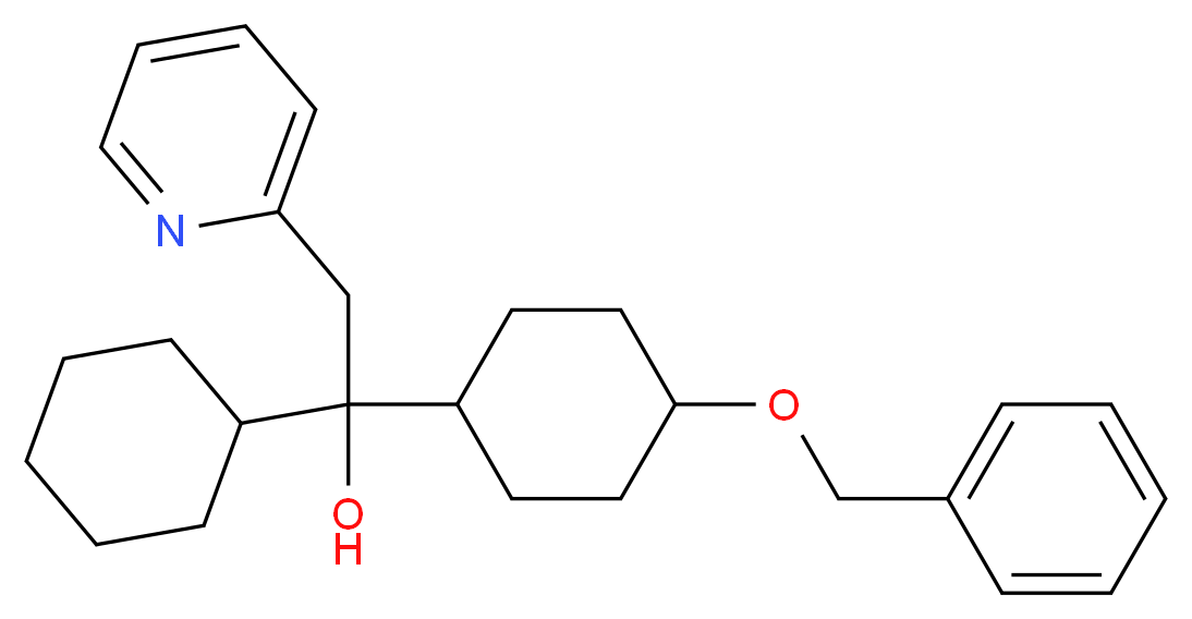 1-Cyclohexyl-1-(4-benzyloxycyclohexyl)-2-(2-pyridinyl)ethanol(Mixture of Diastereomers)_分子结构_CAS_1189997-39-4)