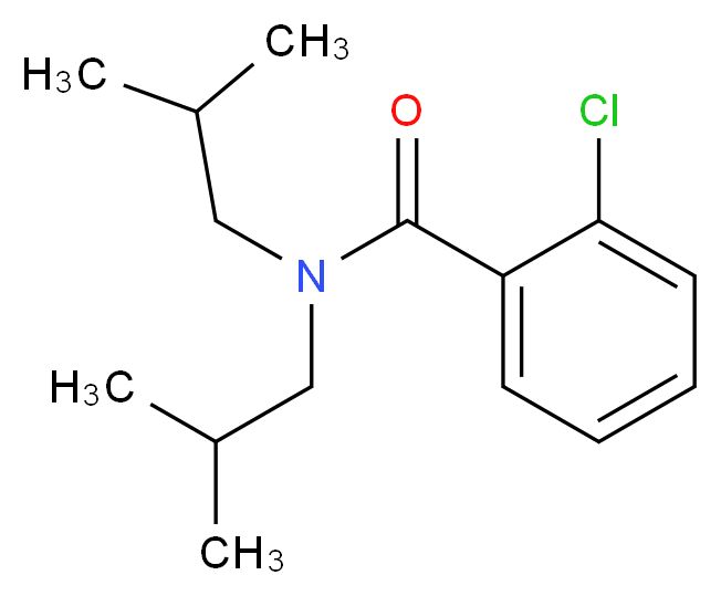 2-chloro-N,N-bis(2-methylpropyl)benzamide_分子结构_CAS_56768-45-7