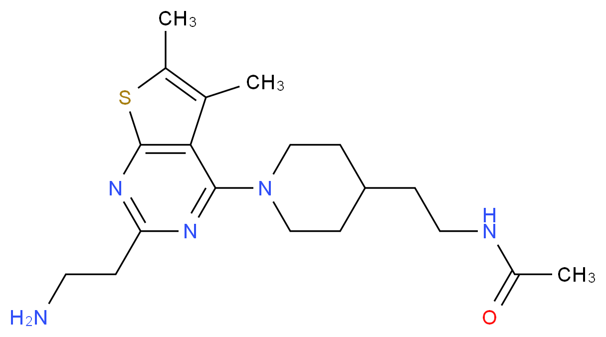 N-(2-{1-[2-(2-aminoethyl)-5,6-dimethylthieno[2,3-d]pyrimidin-4-yl]piperidin-4-yl}ethyl)acetamide_分子结构_CAS_)