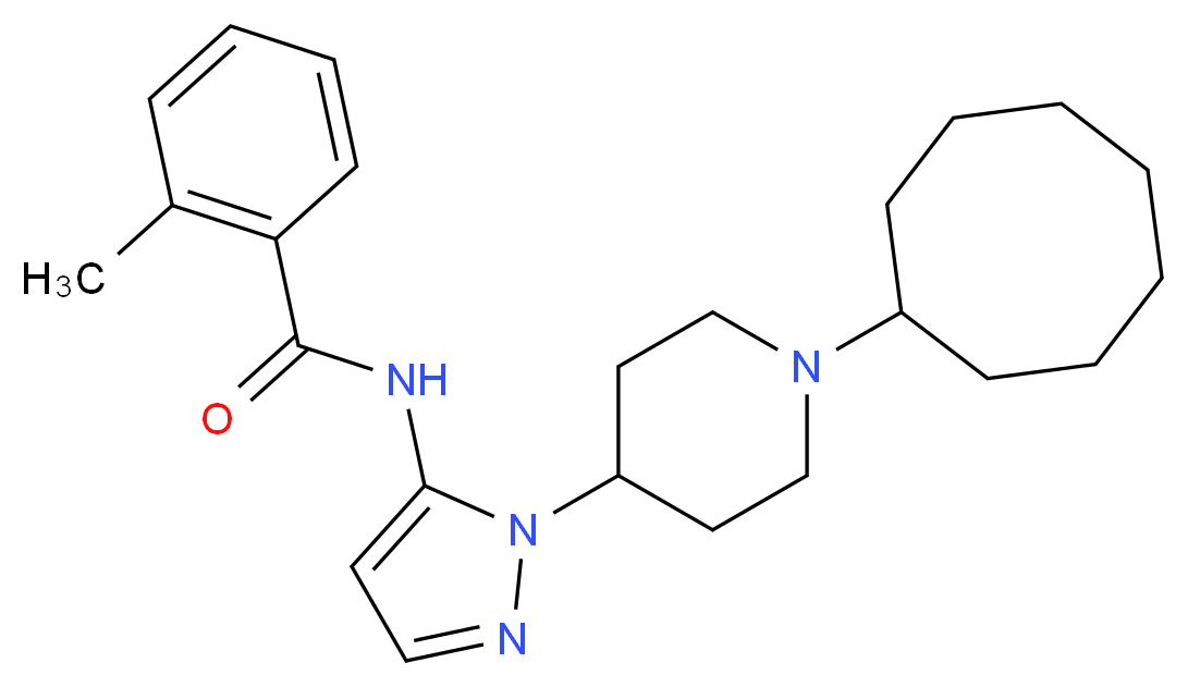 N-[1-(1-cyclooctyl-4-piperidinyl)-1H-pyrazol-5-yl]-2-methylbenzamide_分子结构_CAS_)
