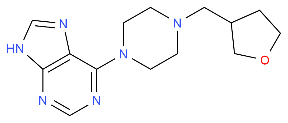 6-[4-(tetrahydrofuran-3-ylmethyl)piperazin-1-yl]-9H-purine_分子结构_CAS_)