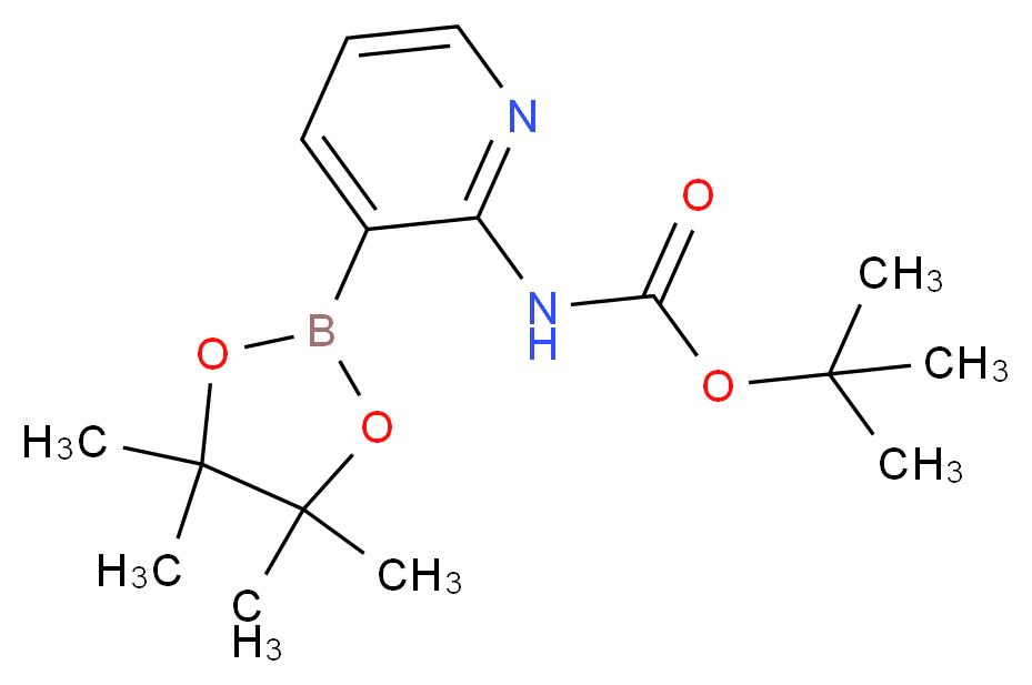 2-(Boc-氨基)吡啶-3-硼酸频哪醇酯_分子结构_CAS_1072944-99-0)