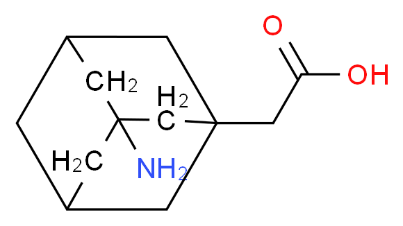 2-(3-aminoadamantan-1-yl)acetic acid_分子结构_CAS_75667-94-6