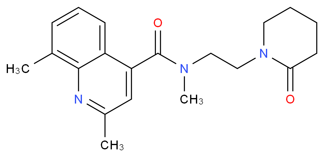 N,2,8-trimethyl-N-[2-(2-oxo-1-piperidinyl)ethyl]-4-quinolinecarboxamide_分子结构_CAS_)