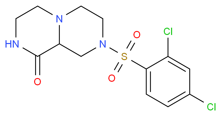 8-[(2,4-dichlorophenyl)sulfonyl]hexahydro-2H-pyrazino[1,2-a]pyrazin-1(6H)-one_分子结构_CAS_)
