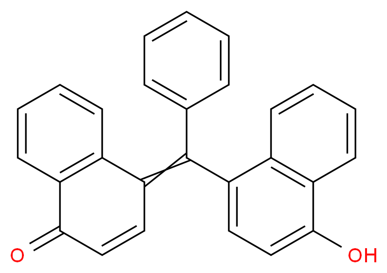 (4E)-4-[(4-hydroxynaphthalen-1-yl)(phenyl)methylidene]-1,4-dihydronaphthalen-1-one_分子结构_CAS_145-50-6