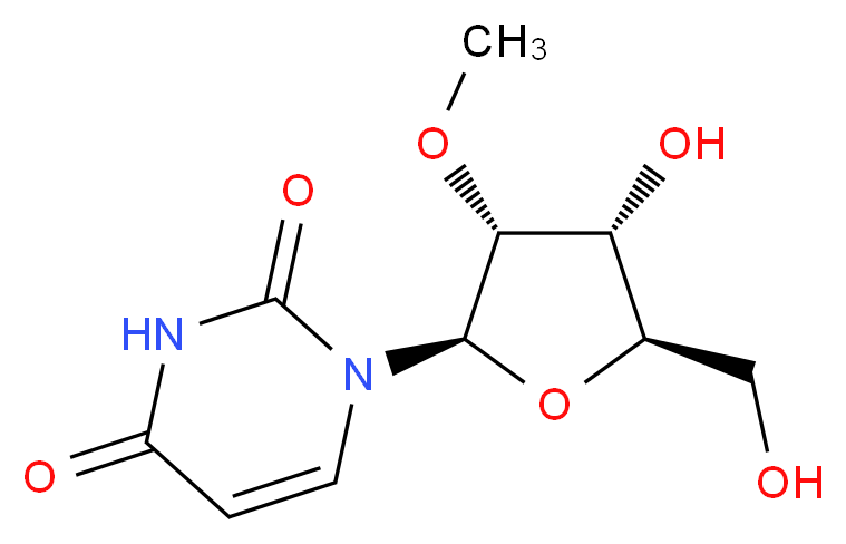 1-((2R,3R,4R,5R)-4-Hydroxy-5-(hydroxyMethyl)-3-Methoxytetrahydrofuran-2-yl)pyriMidine-2,4(1H,3H)-dione_分子结构_CAS_2140-76-3)