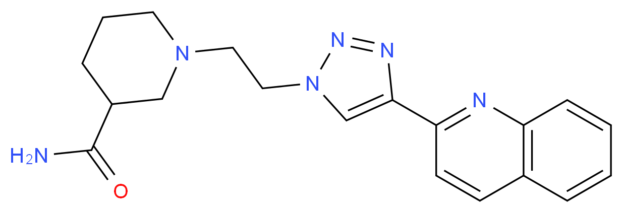 1-[2-(4-quinolin-2-yl-1H-1,2,3-triazol-1-yl)ethyl]piperidine-3-carboxamide_分子结构_CAS_)