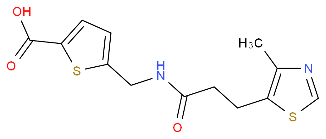 5-({[3-(4-methyl-1,3-thiazol-5-yl)propanoyl]amino}methyl)-2-thiophenecarboxylic acid_分子结构_CAS_)