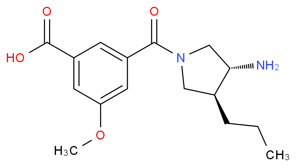 3-{[(3R*,4S*)-3-amino-4-propylpyrrolidin-1-yl]carbonyl}-5-methoxybenzoic acid_分子结构_CAS_)