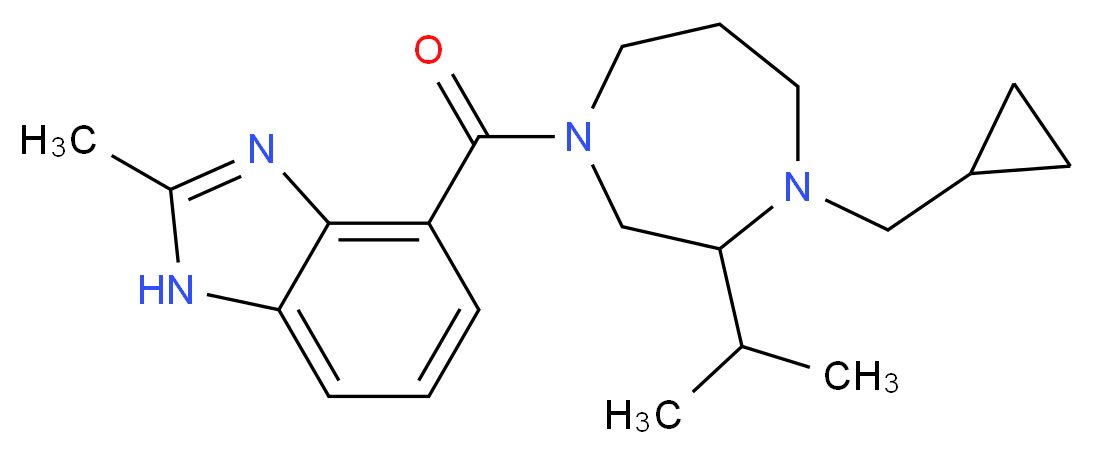 4-{[4-(cyclopropylmethyl)-3-isopropyl-1,4-diazepan-1-yl]carbonyl}-2-methyl-1H-benzimidazole_分子结构_CAS_)