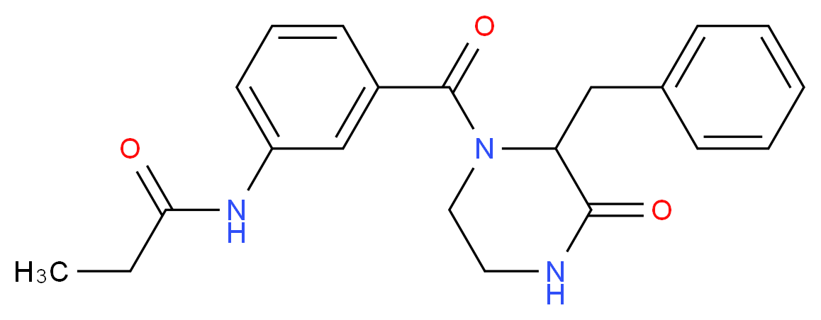 N-{3-[(2-benzyl-3-oxopiperazin-1-yl)carbonyl]phenyl}propanamide_分子结构_CAS_)