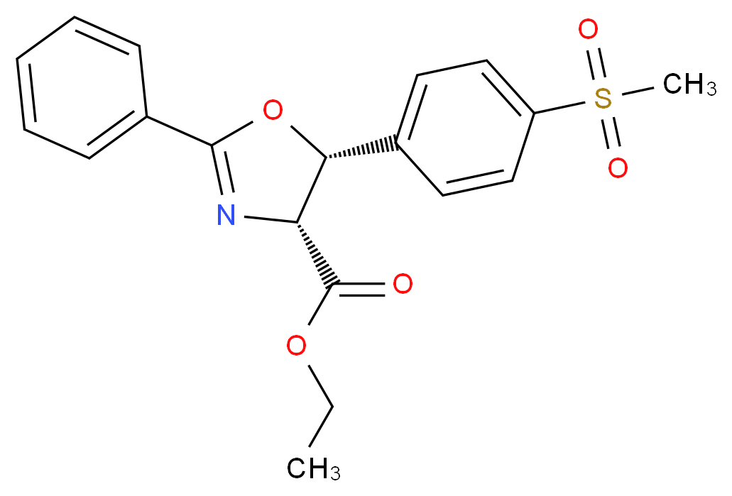 ethyl (4R,5R)-5-(4-methanesulfonylphenyl)-2-phenyl-4,5-dihydro-1,3-oxazole-4-carboxylate_分子结构_CAS_139059-00-0