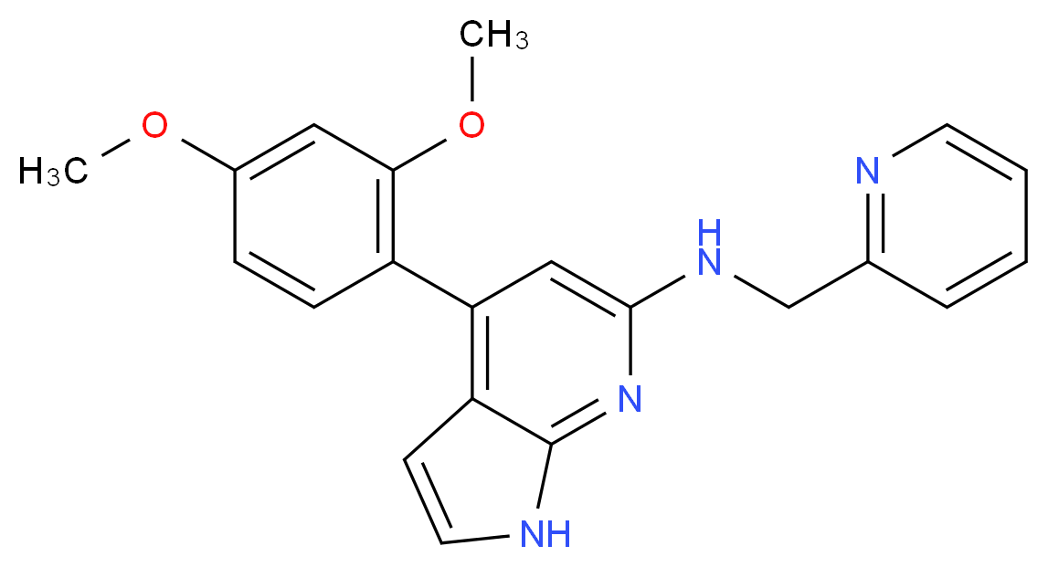 4-(2,4-dimethoxyphenyl)-N-(pyridin-2-ylmethyl)-1H-pyrrolo[2,3-b]pyridin-6-amine_分子结构_CAS_)