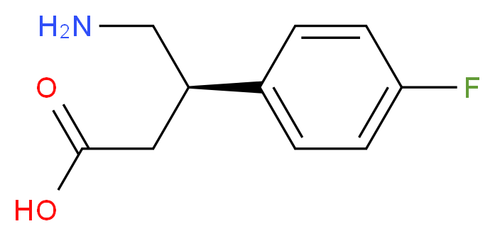 (3R)-4-amino-3-(4-fluorophenyl)butanoic acid_分子结构_CAS_741217-33-4