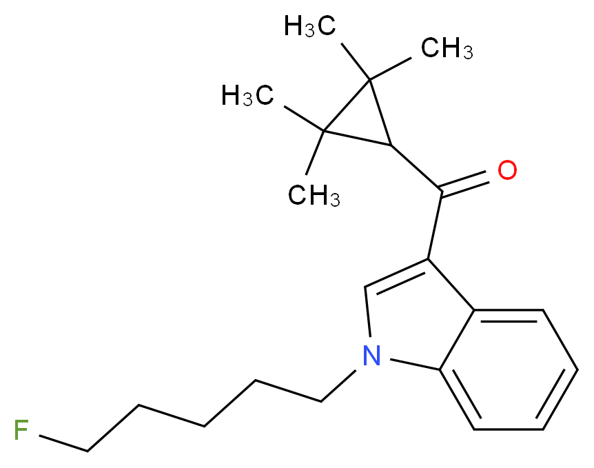 1-(5-fluoropentyl)-3-(2,2,3,3-tetramethylcyclopropanecarbonyl)-1H-indole_分子结构_CAS_1364933-54-9