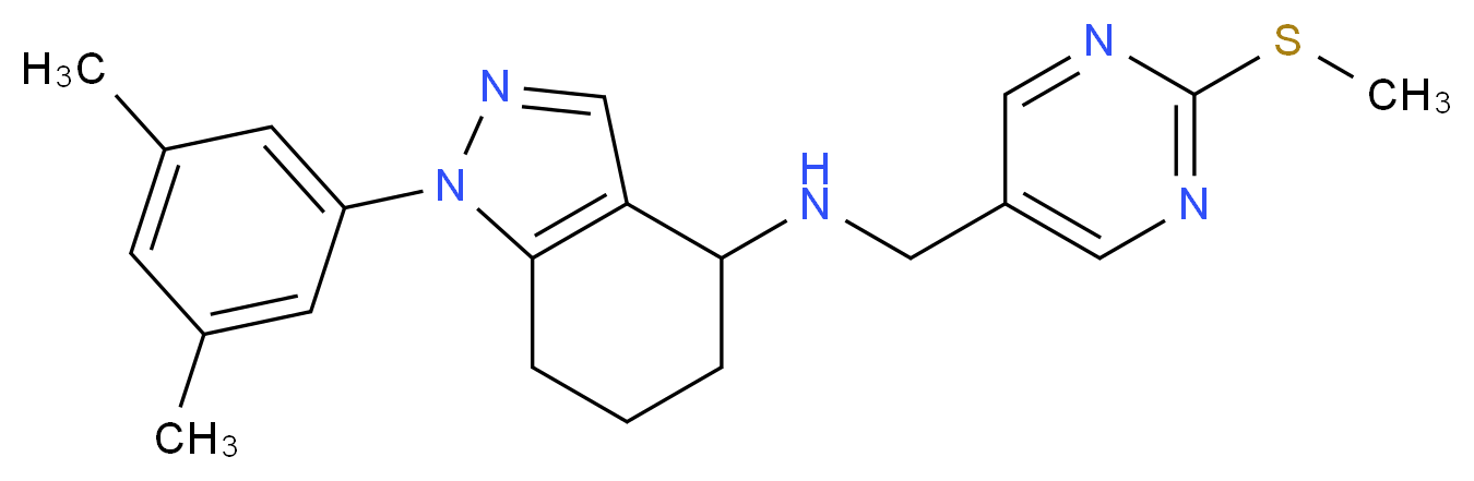 1-(3,5-dimethylphenyl)-N-{[2-(methylthio)-5-pyrimidinyl]methyl}-4,5,6,7-tetrahydro-1H-indazol-4-amine_分子结构_CAS_)