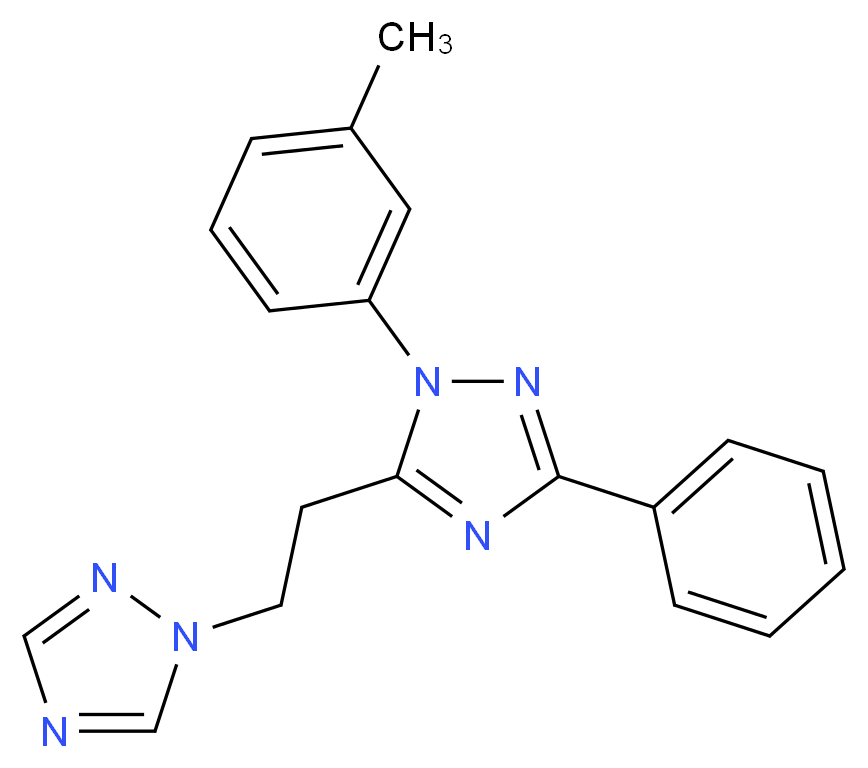 1-(3-methylphenyl)-3-phenyl-5-[2-(1H-1,2,4-triazol-1-yl)ethyl]-1H-1,2,4-triazole_分子结构_CAS_)
