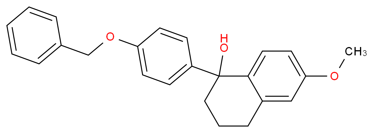 1-[4-(benzyloxy)phenyl]-6-methoxy-1,2,3,4-tetrahydronaphthalen-1-ol_分子结构_CAS_52-86-8