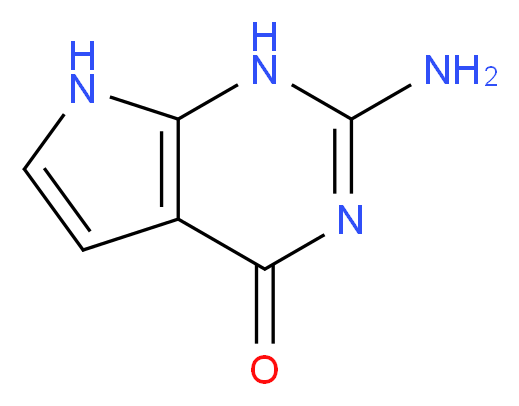 2-Amino-3,7-dihydropyrrolo[2,3-d]pyrimidin-4-one_分子结构_CAS_7355-55-7)