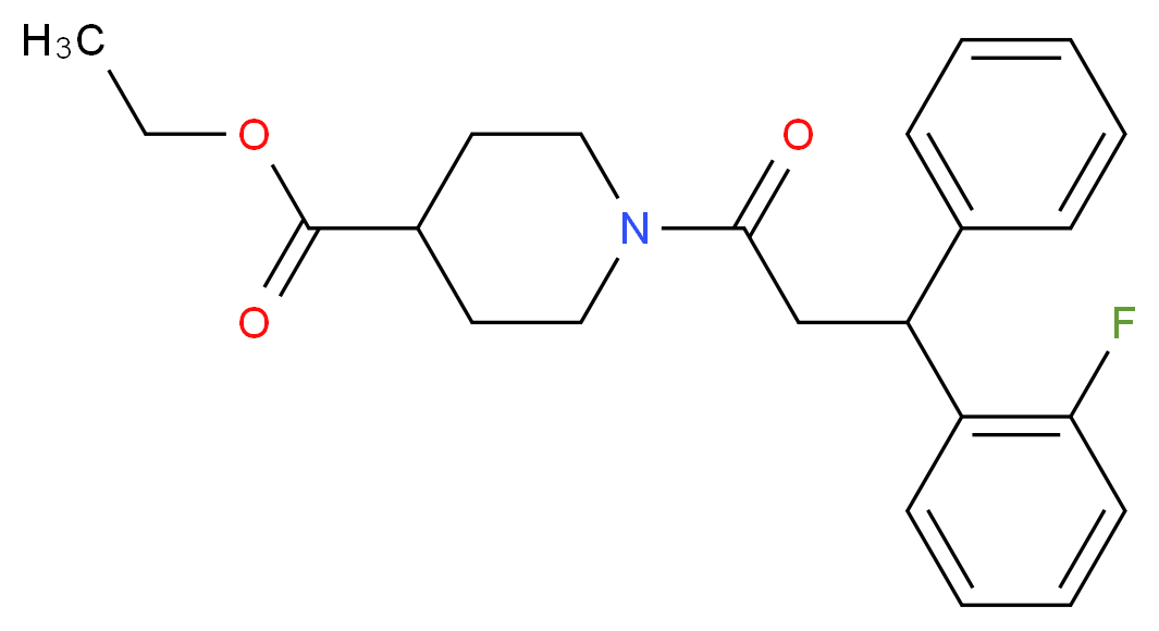 ethyl 1-[3-(2-fluorophenyl)-3-phenylpropanoyl]-4-piperidinecarboxylate_分子结构_CAS_)