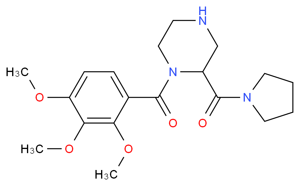 2-(1-pyrrolidinylcarbonyl)-1-(2,3,4-trimethoxybenzoyl)piperazine_分子结构_CAS_)