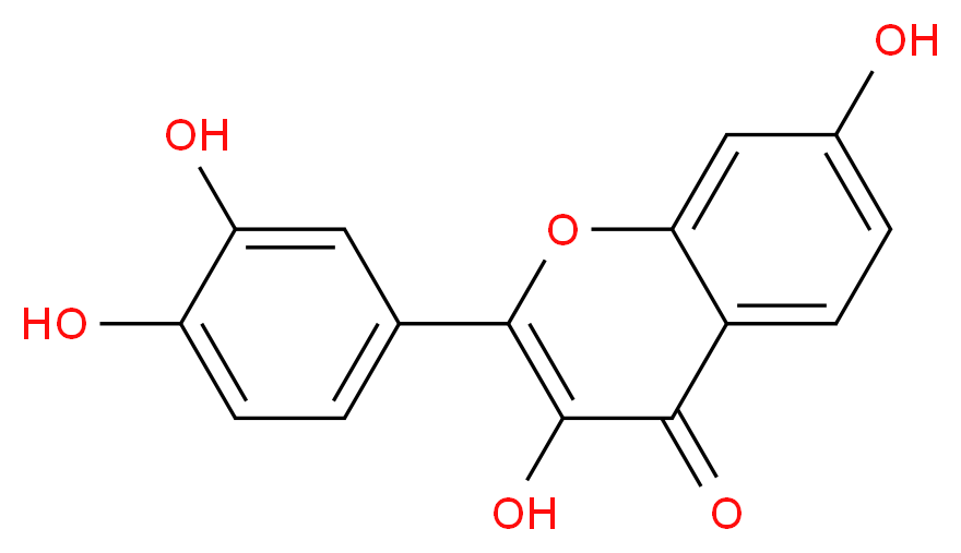 2-(3,4-dihydroxyphenyl)-3,7-dihydroxy-4H-chromen-4-one_分子结构_CAS_528-48-3