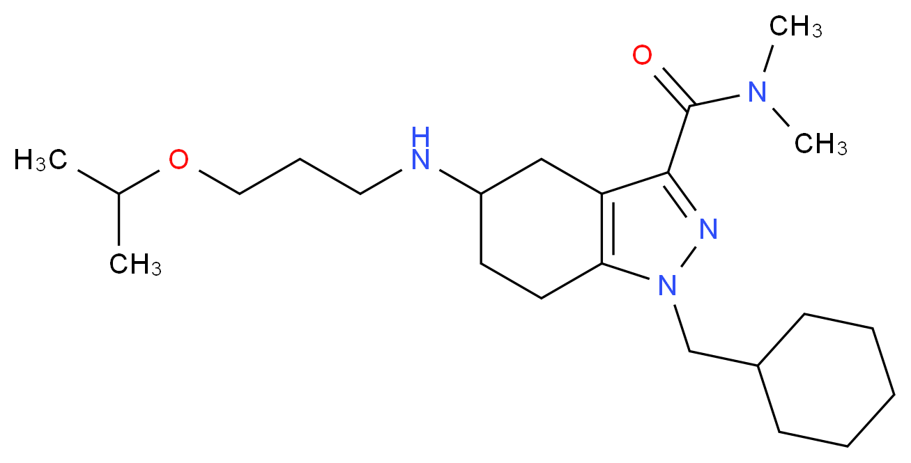 1-(cyclohexylmethyl)-5-[(3-isopropoxypropyl)amino]-N,N-dimethyl-4,5,6,7-tetrahydro-1H-indazole-3-carboxamide_分子结构_CAS_)