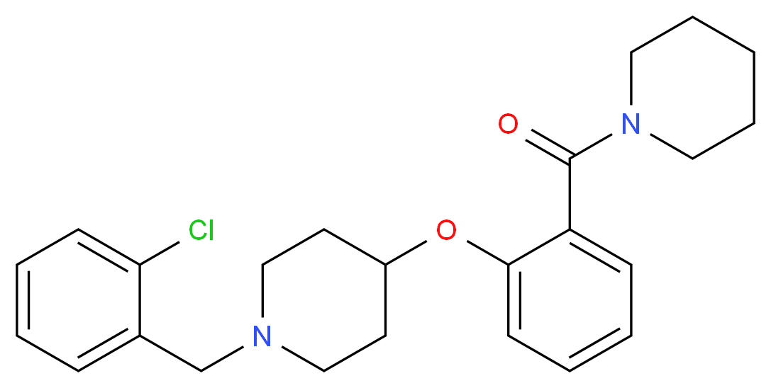 1-(2-chlorobenzyl)-4-[2-(1-piperidinylcarbonyl)phenoxy]piperidine_分子结构_CAS_)