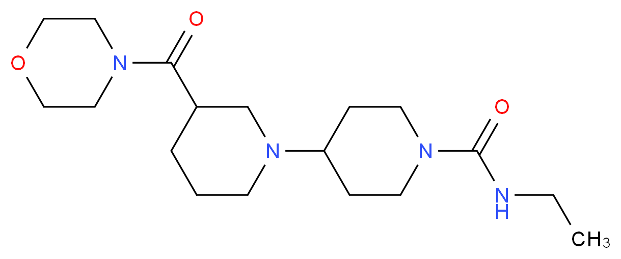 N-ethyl-3-(morpholin-4-ylcarbonyl)-1,4'-bipiperidine-1'-carboxamide_分子结构_CAS_)
