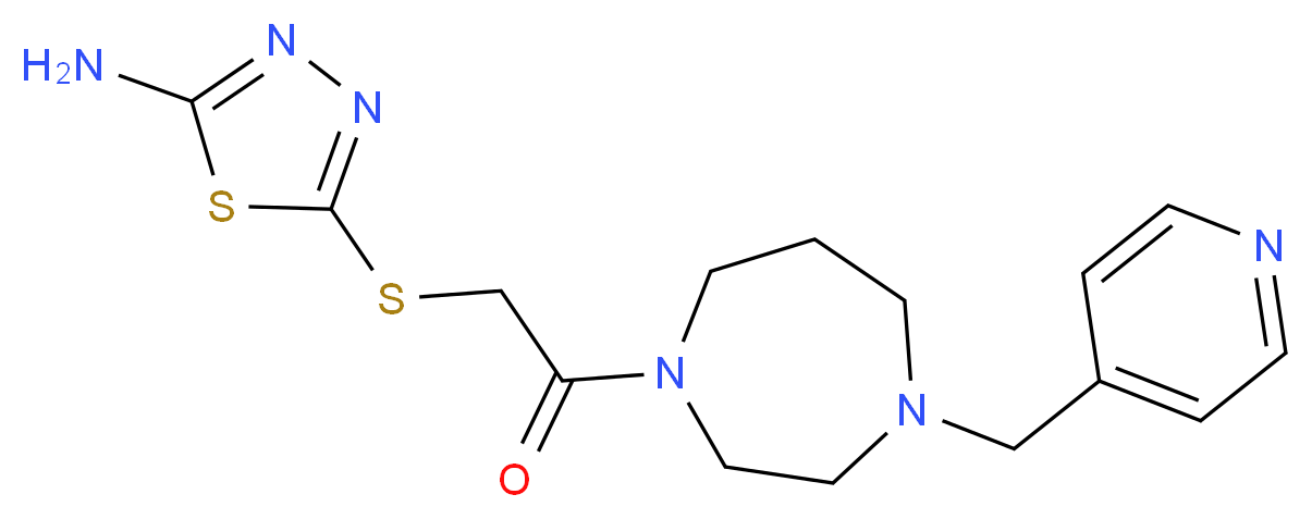 5-({2-oxo-2-[4-(pyridin-4-ylmethyl)-1,4-diazepan-1-yl]ethyl}thio)-1,3,4-thiadiazol-2-amine_分子结构_CAS_)