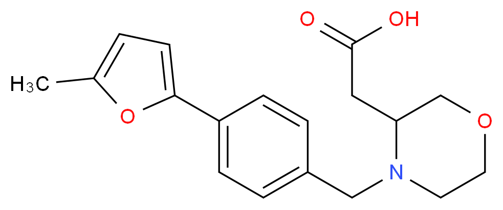 {4-[4-(5-methyl-2-furyl)benzyl]morpholin-3-yl}acetic acid_分子结构_CAS_)