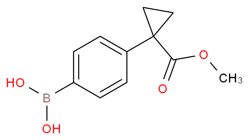 (4-(1-(Methoxycarbonyl)cyclopropyl)phenyl)boronic acid_分子结构_CAS_1217501-08-0)