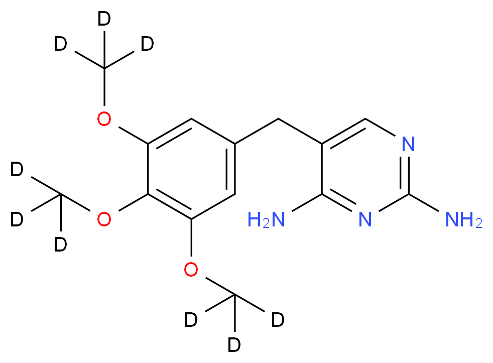 5-{[3,4,5-tris(<sup>2</sup>H<sub>3</sub>)methoxyphenyl]methyl}pyrimidine-2,4-diamine_分子结构_CAS_1189460-62-5