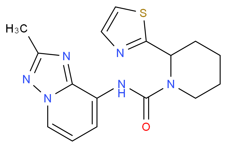 N-(2-methyl[1,2,4]triazolo[1,5-a]pyridin-8-yl)-2-(1,3-thiazol-2-yl)piperidine-1-carboxamide_分子结构_CAS_)