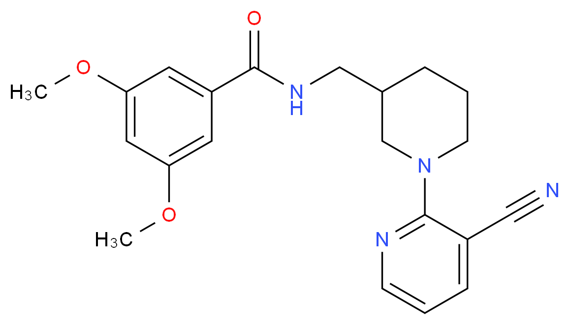 N-{[1-(3-cyanopyridin-2-yl)piperidin-3-yl]methyl}-3,5-dimethoxybenzamide_分子结构_CAS_)